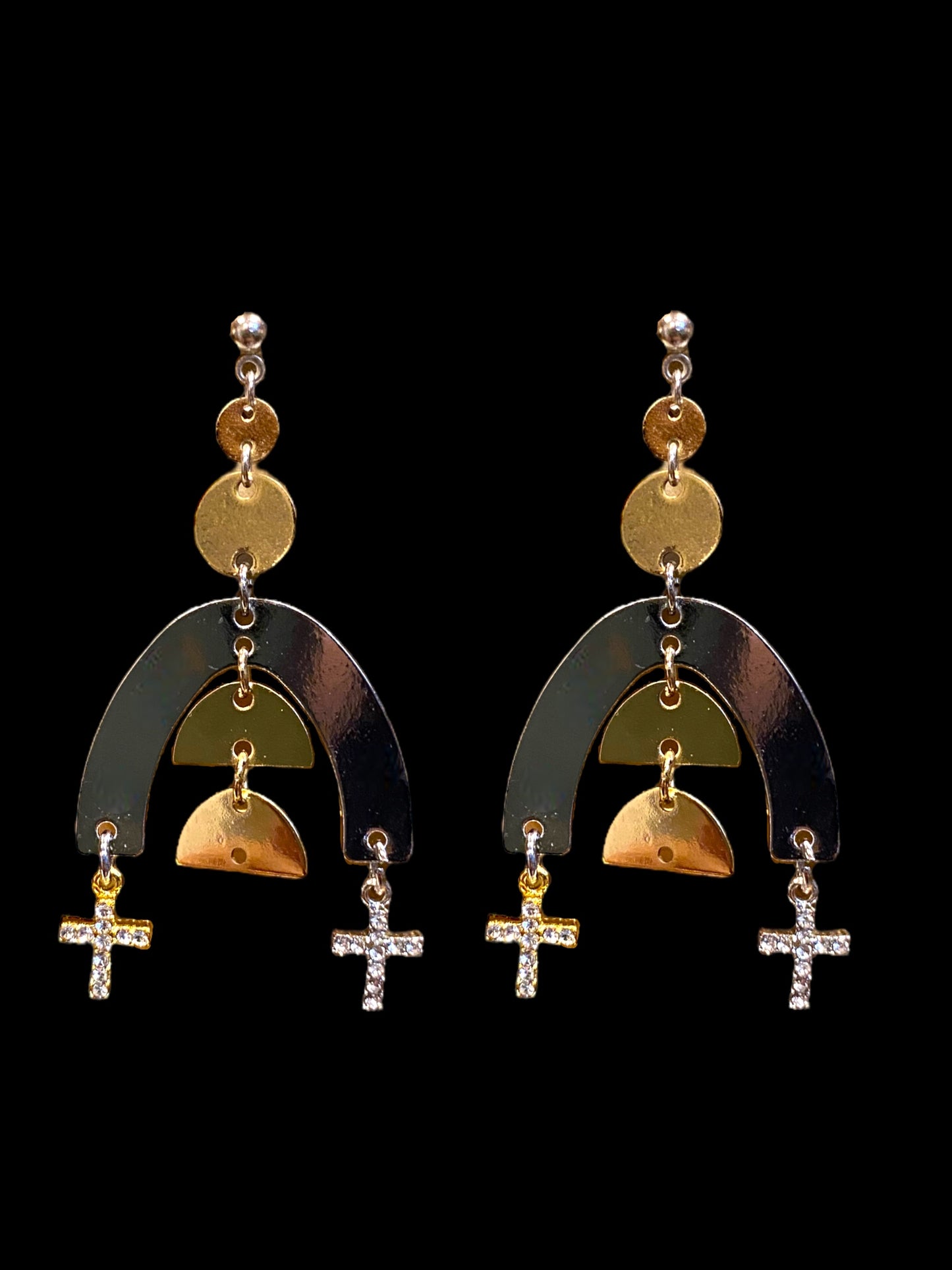 Heavy Metal Cross Earrings