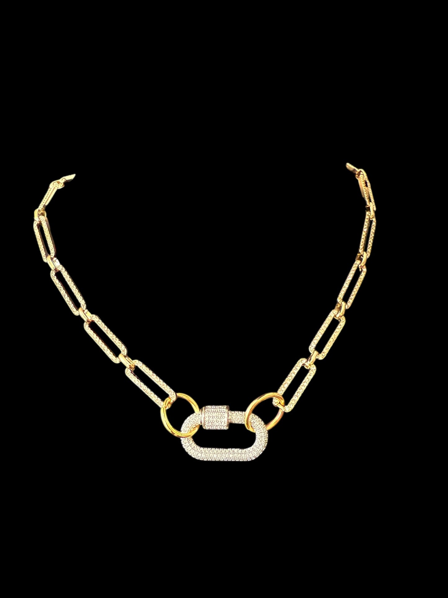 Mixed Metals Polished Diamante Chocker