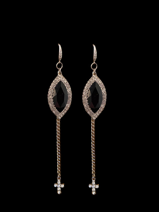 Black Gem Earrings