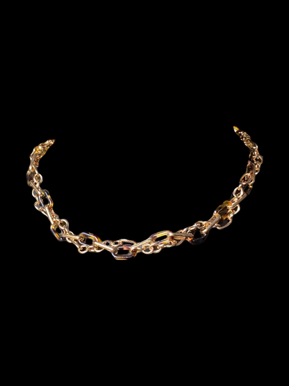Collier ras du cou chic en écaille de tortue