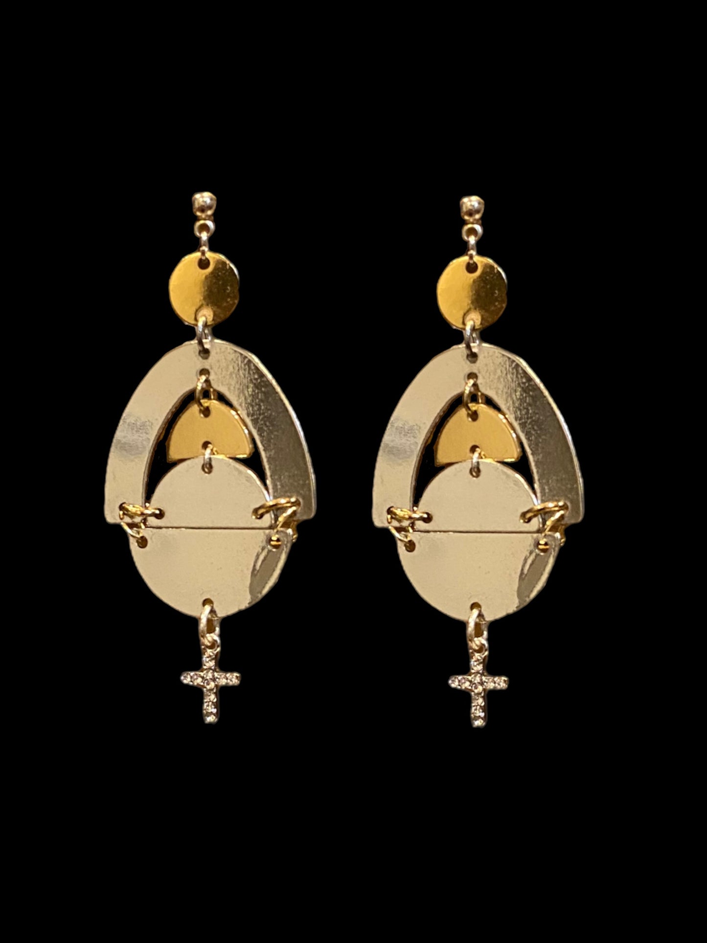 Geo Cross Earrings