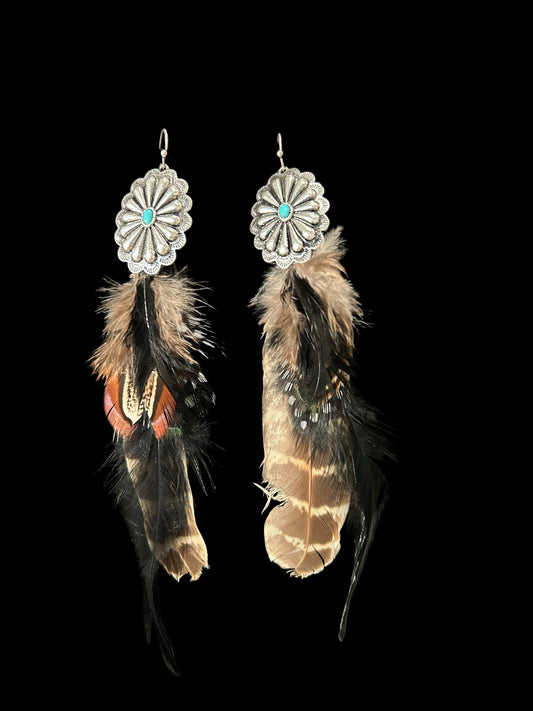 Arizona Flower Feather Earrings