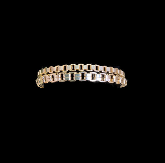 Gold Link Box Bracelet