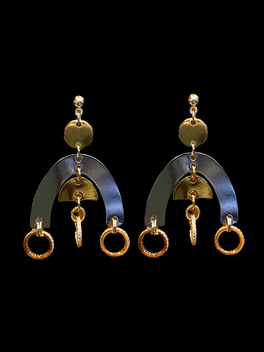 Mixed Metals Geo Earrings