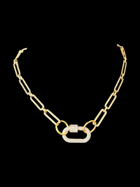 Mixed Metals Polished Diamante Chocker