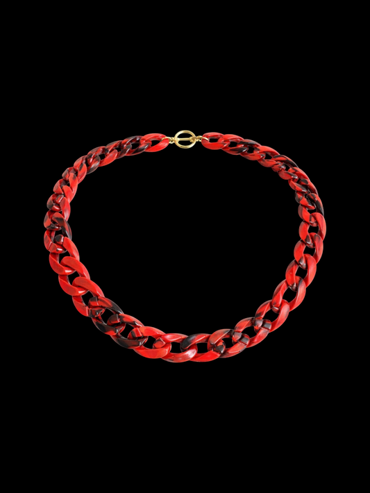 Red Plastic Tortoise Choker