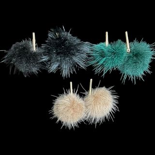 Fluffy Pom Pom Earrings